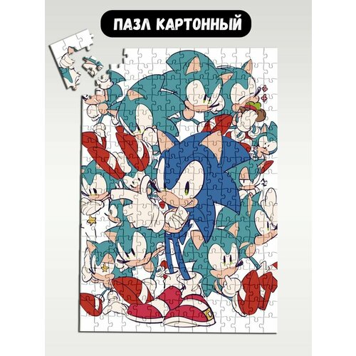 Пазл картонный 39,5х28 см, размер А3, 300 деталей, модель игра Sonic Unleashed - 1203 пазл картонный 29x20 см размер а4 120 деталей модель игра sonic forces 1200