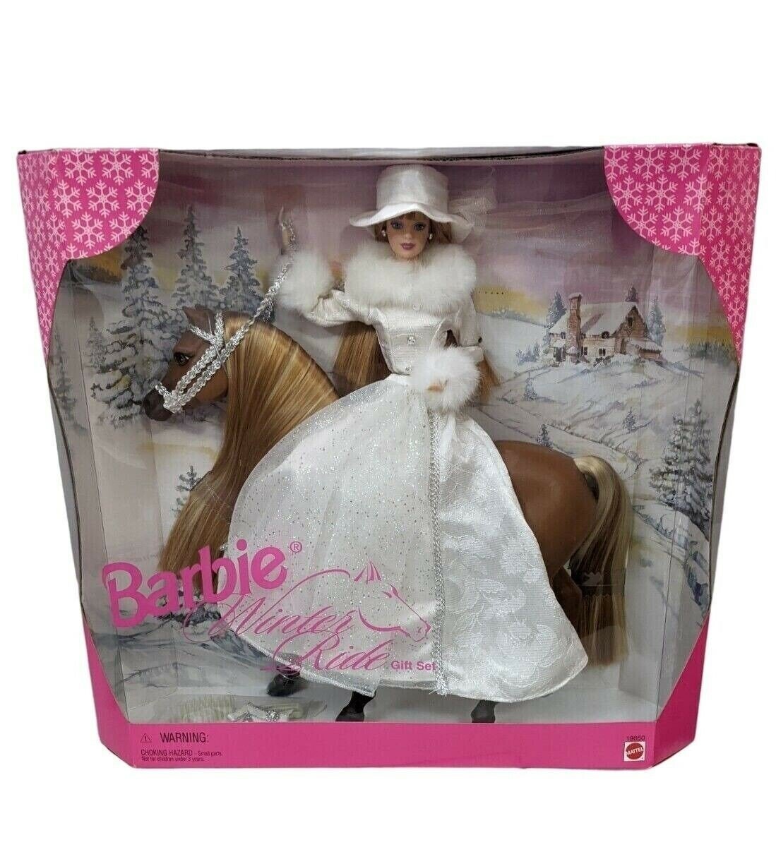 Набор кукол Barbie Winter Ride Gift Set Mare Horse (Барби Подарочный набор Зимняя Прогулка с Лошадкой)