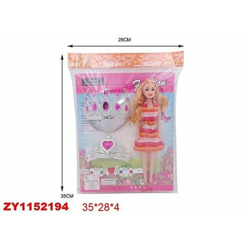 Кукла Shantou блондинка, с набором украшений 4 шт, в пакете (1038C)
