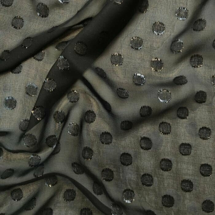 фото Ткань плательная шелк (черный) 100 шелк италия 50 cm*138 cm