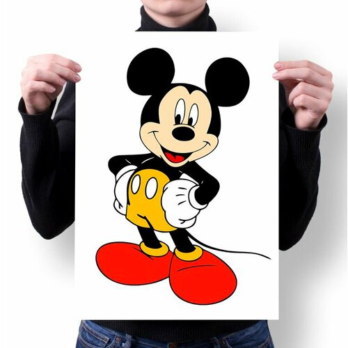 Плакат Mickey Mouse, Микки Маус №1, А1 а4 плакаты в форме эмоционального алфавита английский плакат планшетофон для детей детский сад образовательные плакаты