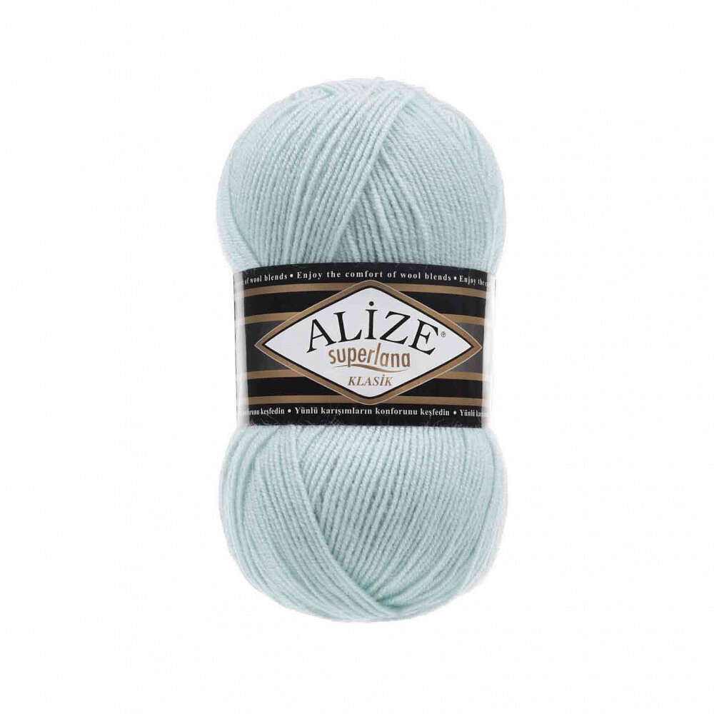 Пряжа Alize Superlana klasik зимнее небо (514), 25%шерсть/75%акрил, 280м, 100г, 5шт
