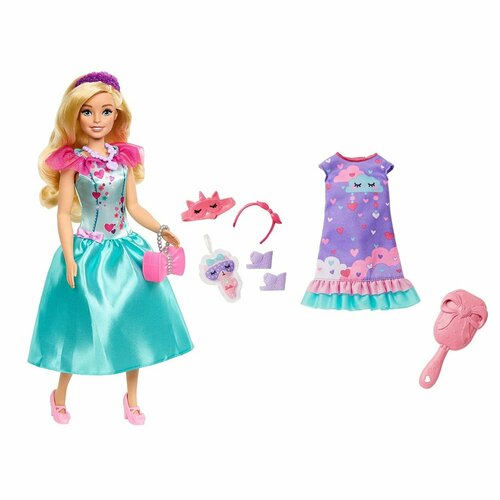 кукла barbie праздничное платье w3496 Кукла Barbie Блондинка с аксессуарами HMM66