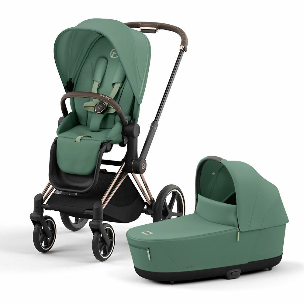 Коляска 2в1 Cybex Priam IV Rose Gold, цвет Leaf Green