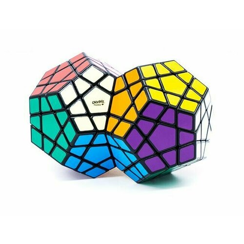 Скоростной двойной Мегаминкс Calvin's Puzzle Double Megaminx / Развивающая головоломка / Черный пластик