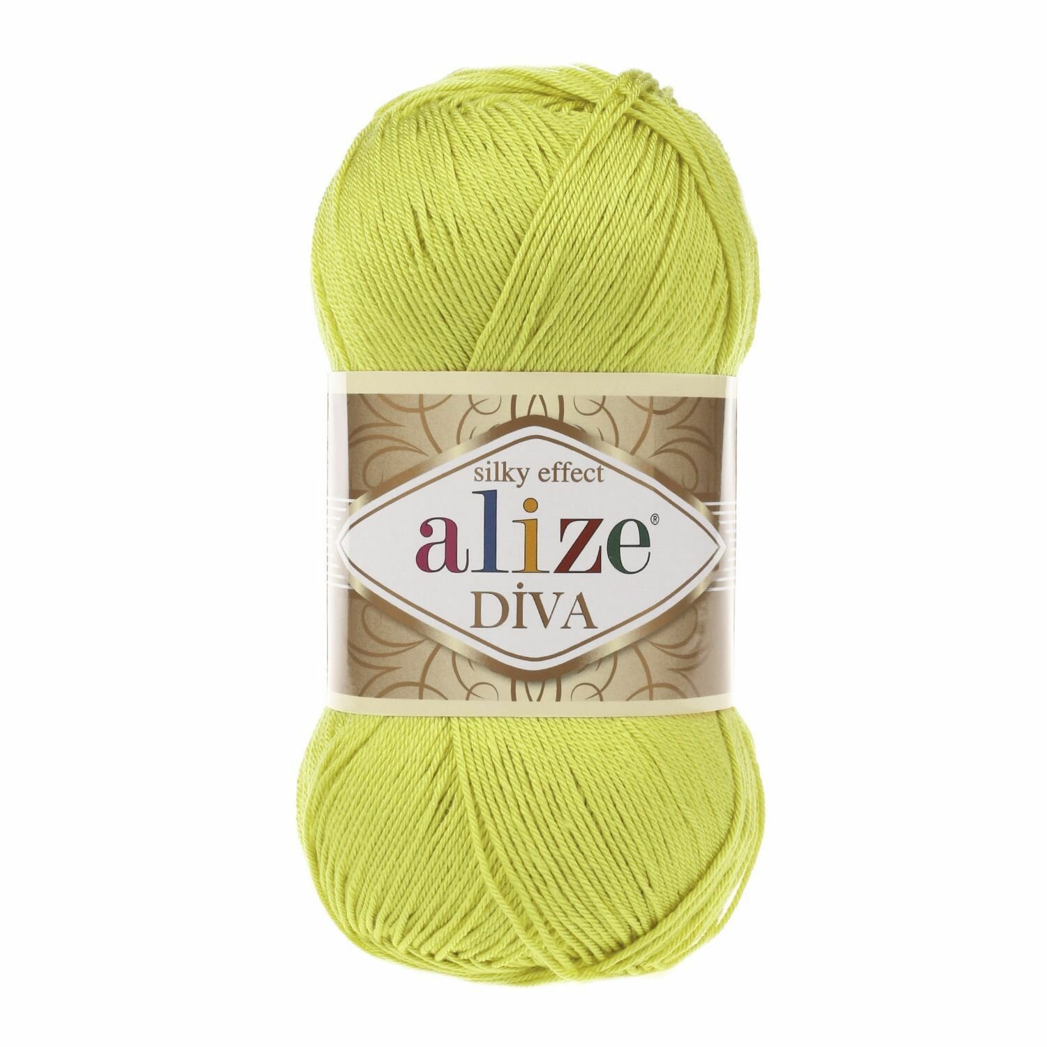 Пряжа ALIZE DIVA, липа - 109, 100% микрофибра акрил, 5 мотков, 100 г., 350 м.