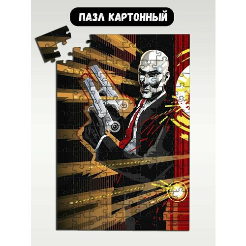 Пазл картонный 29x20 см, размер А4, 120 деталей, модель игра Hitman   1002