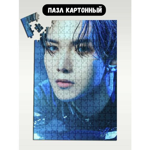 Пазл картонный 39,5х28 см, размер А3, 300 деталей, модель Музыка KPOP Ateez Ёсан - 1647 пазл картонный 39 5х28 см размер а3 200 деталей модель музыка kpop ateez хонджун 1656