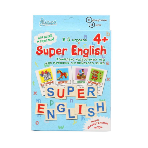 Настольная игра Алиса, super english, 20х5х17 см