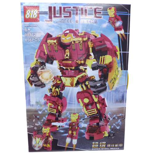 Конструктор робот, супергерои Железный человек 818 - Justice Steel Mecha NO: 98172 856 деталей конструктор железный человек робот халкбастер 4183 деталей развивающий конструктор