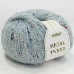 Пряжа SEAM Метал твид, Seam, бл. голубой - 17, 27% альпака, 13% шерсть, 13% хлопок, 28% па, 10% нейлон, 9% пэ, 2 мотка, 50 г, 225 м. - изображение