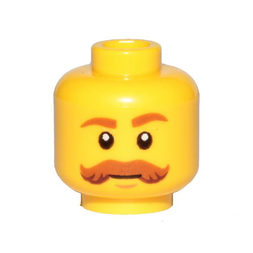 Голова Lego Minifigure, Head Dark Orange Eyebrows and Bushy Moustache Pattern   Hollow Stud 3626cpb1564