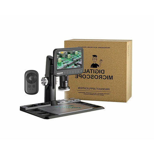 Микроскоп инженерный Эрудит Мод: Н318 (Y11536KIM) (увелич: х1600 - 1920x1080 / 14mp) с цветным экраном и записью на SD микроскоп для пайки