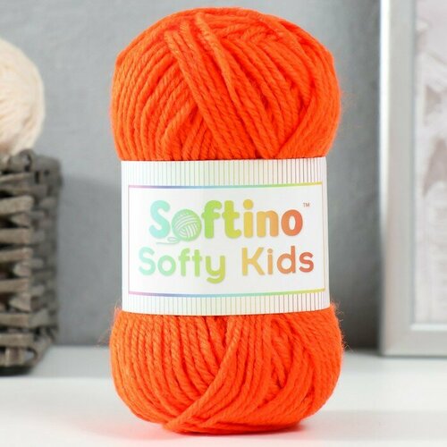 Пряжа 100% акрил Softy Kids 90м ±5м 50 гр цвет 07 морковный 2 шт