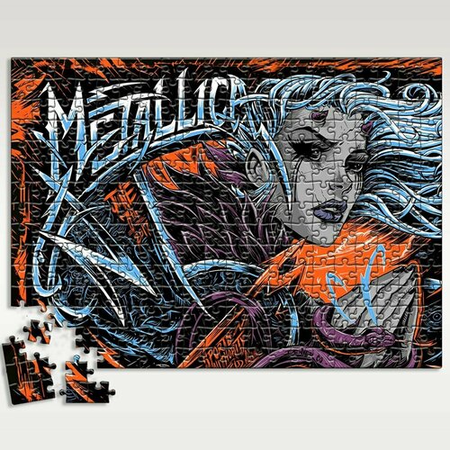 Пазл картонный 39,5х28 см, размер А3, 300 деталей, модель музыка Metallica - 8666 пазл картонный 39 5х28 см размер а3 200 деталей модель музыка metallica 8664 п