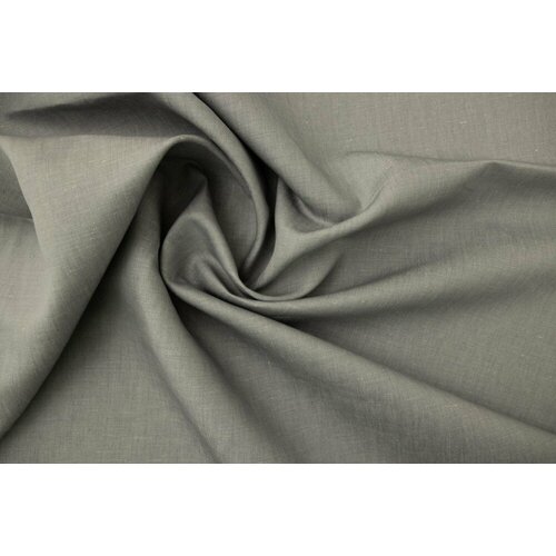 Ткань лен с хлопком серого цвета 280 см ткань под лен портьерный серый меланж розница 1 метр