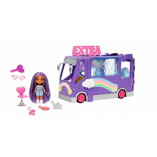 Игровой набор с куклой Barbie Экстра мини туристический автобус кукла barbie extra mini minis тёмные волосы hph20