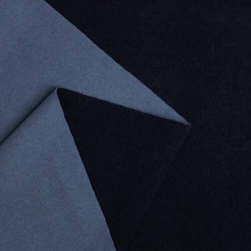 Пальтовая ткань синяя двусторонняя пальтовая ткань полуночно синяя