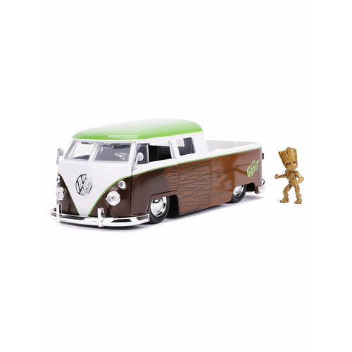 Машинка с фигуркой Jada Toys Guardians of the Galaxy VW Bus with Groot 31202 набор фигурок hollywood rides marvel guardians of the galaxy – 1963 volkswagon bus pickup with groot 1 24 2 шт