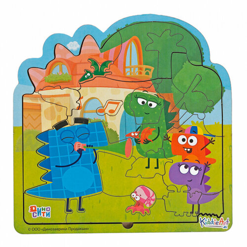 Деревянный пазл-головоломка KIDDIEART ДиноСити «Семейка Завров на природе» (21 дет.)