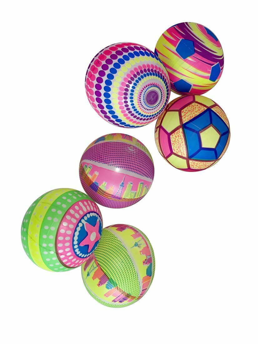 Мяч детский флуоресцентный Moby Kids Весёлый Спорт, ПВХ, 22 см, 60 г, в ассорт. 649210