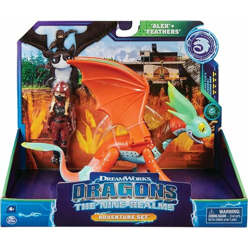 spin master dreamworks dragons fire and flight фигура грома 12 дюймов Дракон с викингом Как приручить дракона The Nine Realms Alex and Feathers 6066720 Spin Master