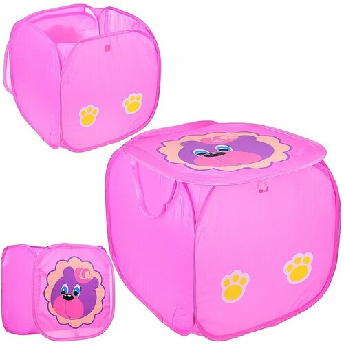 Корзина для игрушек Oubaoloon розовая, Мишка, в пакете (00-0092) корзина для игрушек oubaoloon розовая мишка в пакете 00 0092