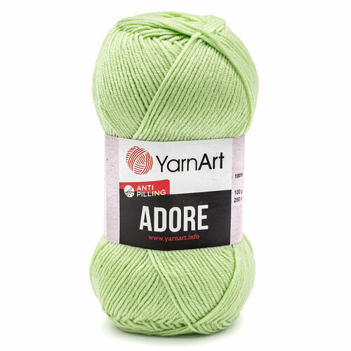 Пряжа YarnArt Adore 100 г, 280 м (100% акрил с эффектом анти-пиллинга), 7730460_359 светло-зеленый, 5 шт