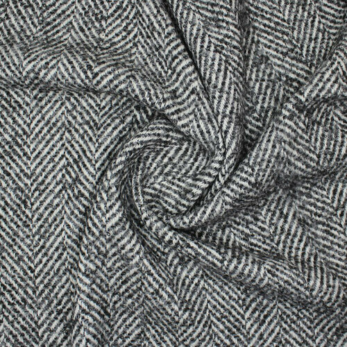Пальтовая ткань бело-серая Гленда пальтовая ткань черно серая