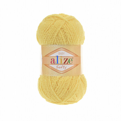 Пряжа для вязания Ализе Softy (100% микрополиэстер) 5х50г/115м цв.187 лимонный