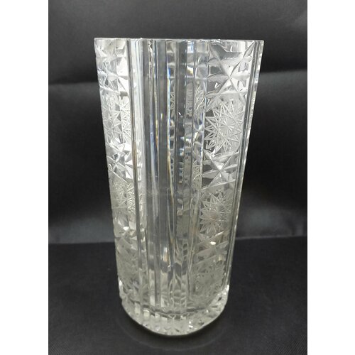 Винтажная советская хрустальная ваза для цветов и сухоцветов, СССР