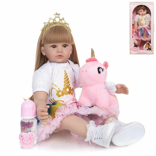 фото Кукла junfa в белой кофте и яркой юбке 60 см junfa toys