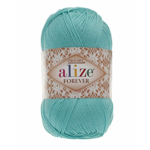 Пряжа ALIZE Forever crochet (Ализе форевер), 376 светло-бирюзовый, 100% микрофибра акрил, 50 г, 300 м, 2 шт