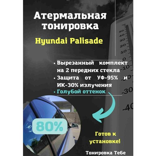 Термо тонировка вырезанная для Hyundai Palisade 80% голубая