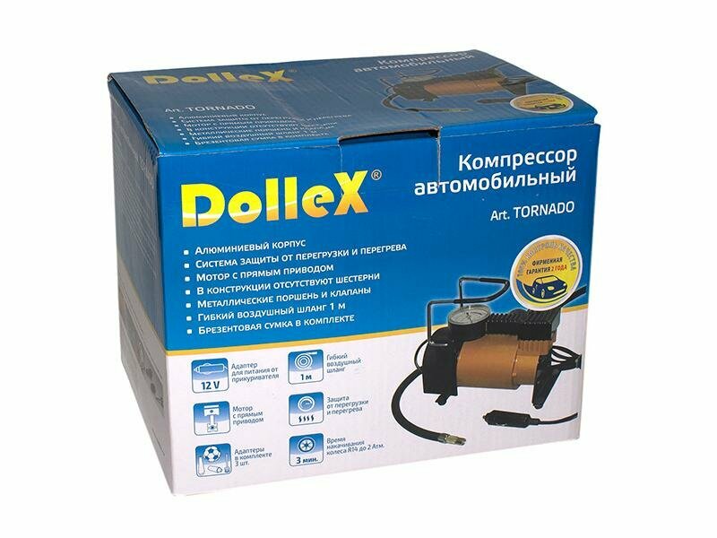 Компрессор DolleX 12V 14 A 10 Атм 35 л/мин сумка