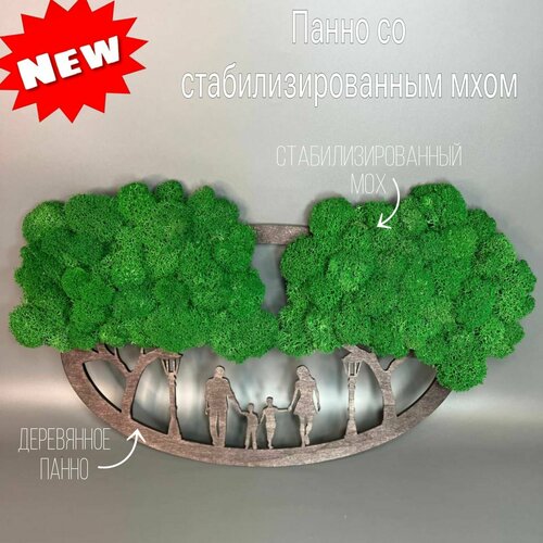 Декор для интерьера/A-lux/Панно со стабилизированным мхом/Ручная работа