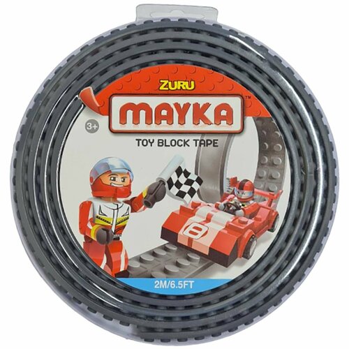 фото Гибкая лента-скотч zuru для кубиков лего "mayka" 2м/1,5см / силиконовая лента для конструкторов lego, серая арт. 8302/6