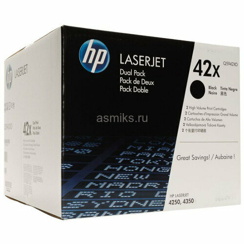 Картридж HP Q5942XD (42X) картридж лазерный комус 42x q5942x чер для нр laserjet4250 4350