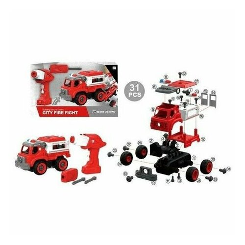 DIY Spatial Creativity Конструктор Пожарная машина звук LM8033-YZ-1 с 3 лет 2281₽