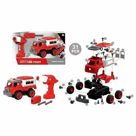 фото DIY Spatial Creativity Конструктор Пожарная машина звук LM8033-YZ-1 с 3 лет