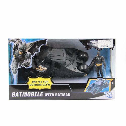 Фигурка Mattel Batmobile with Batman. The Dark Knight Rises (Бэтмен + бэтмобиль) набор комикс бэтмен темный рыцарь легенды санктум блокнот genshin impact с наклейками коричневый