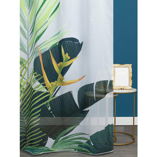 Две тюли акеа фактура тяжелый шелк принт листья лейкни аскариа майгул