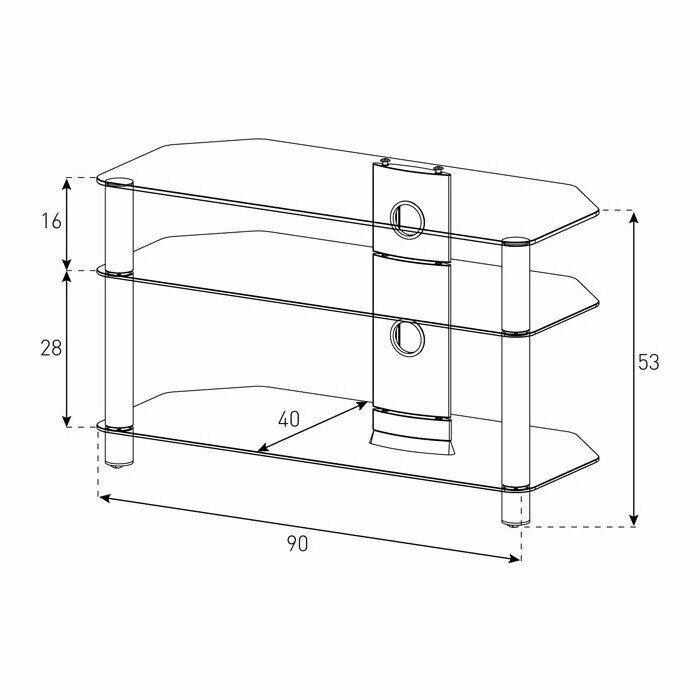 Тумба под телевизор Sonorous NEO 390 B SLV