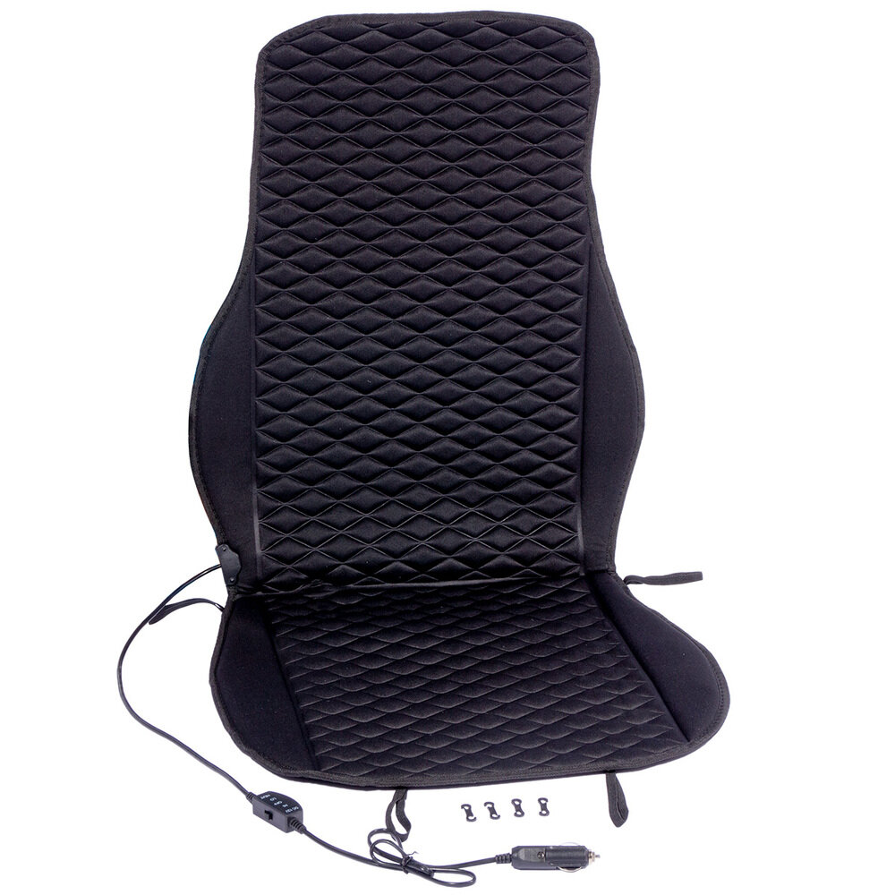 фото Накидка на сиденье с э/подогревом 1080 х 480 мм со спинкой, регулятором, черная