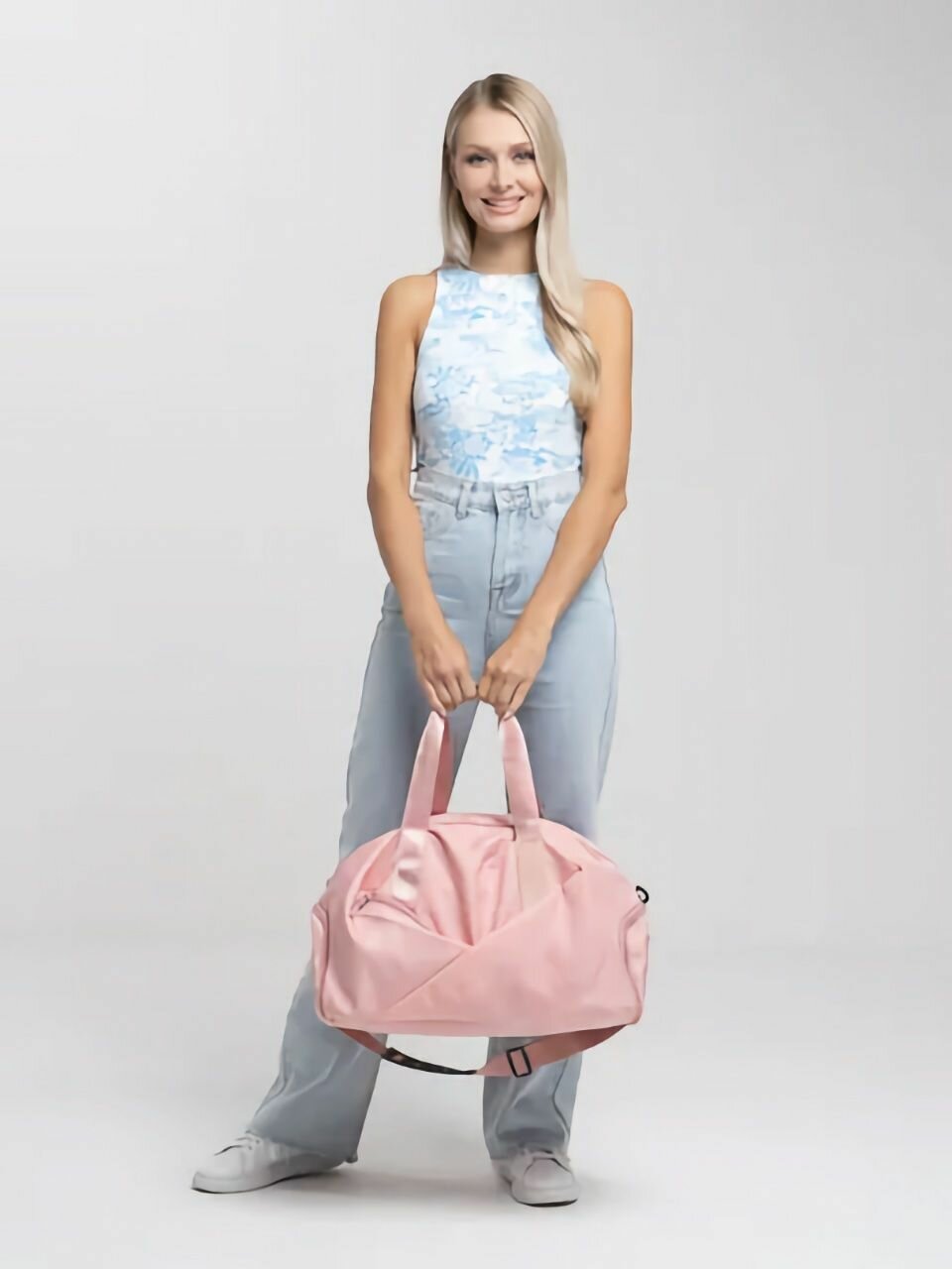 Женская сумка, спортивная, дорожная, розовая - фотография № 3