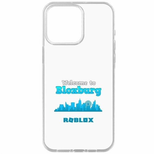 Чехол накладка Krutoff Clear Case Roblox Блоксбург для iPhone 15 Pro Max