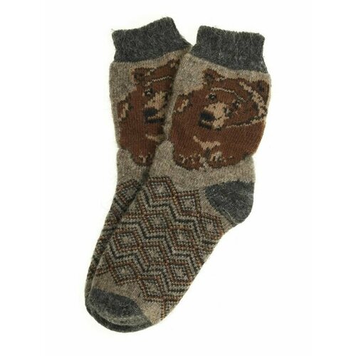 Мужские носки Рассказовские варежки, размер 42/45, коричневый, бежевый