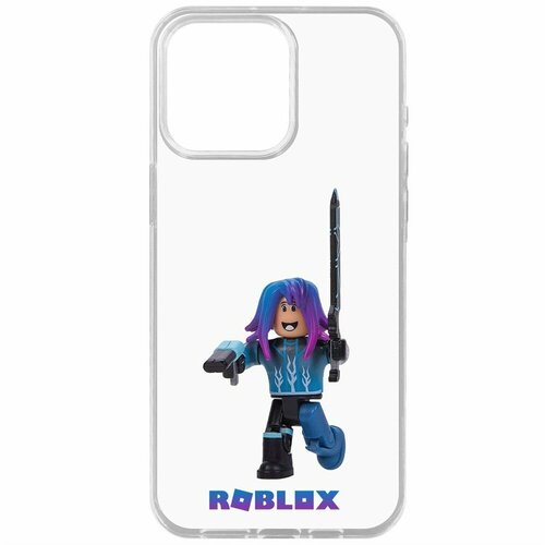 Чехол накладка Krutoff Clear Case Roblox Паркурщик для iPhone 15 Pro Max