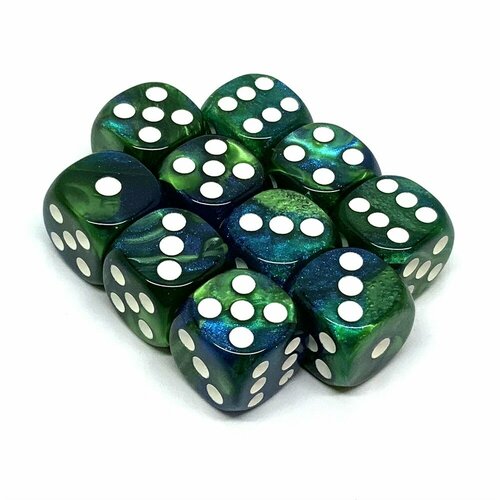 Ork's Workshop Набор кубиков D6 перламутровые Буйный рост 16мм со скругленными углами (10 шт.)