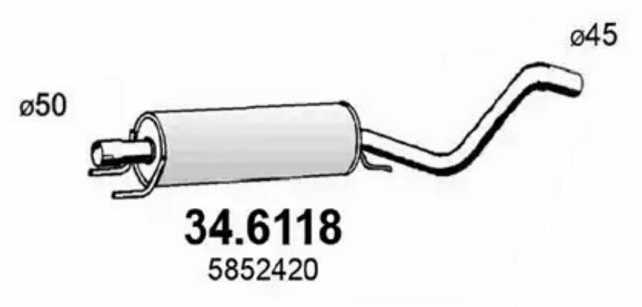 ASSO 34.6118 Глушитель средняя часть